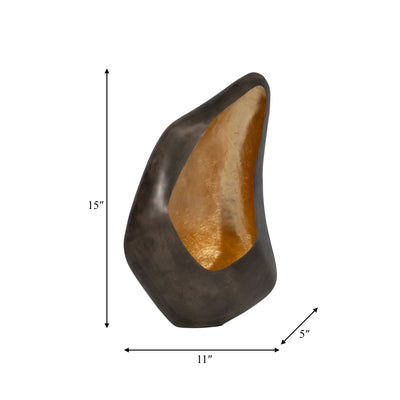 METAL, 16 LEAF FLOOR VOTIVE HOLDER, GOLD