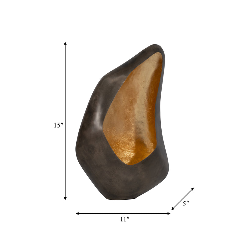 METAL, 16 LEAF FLOOR VOTIVE HOLDER, GOLD