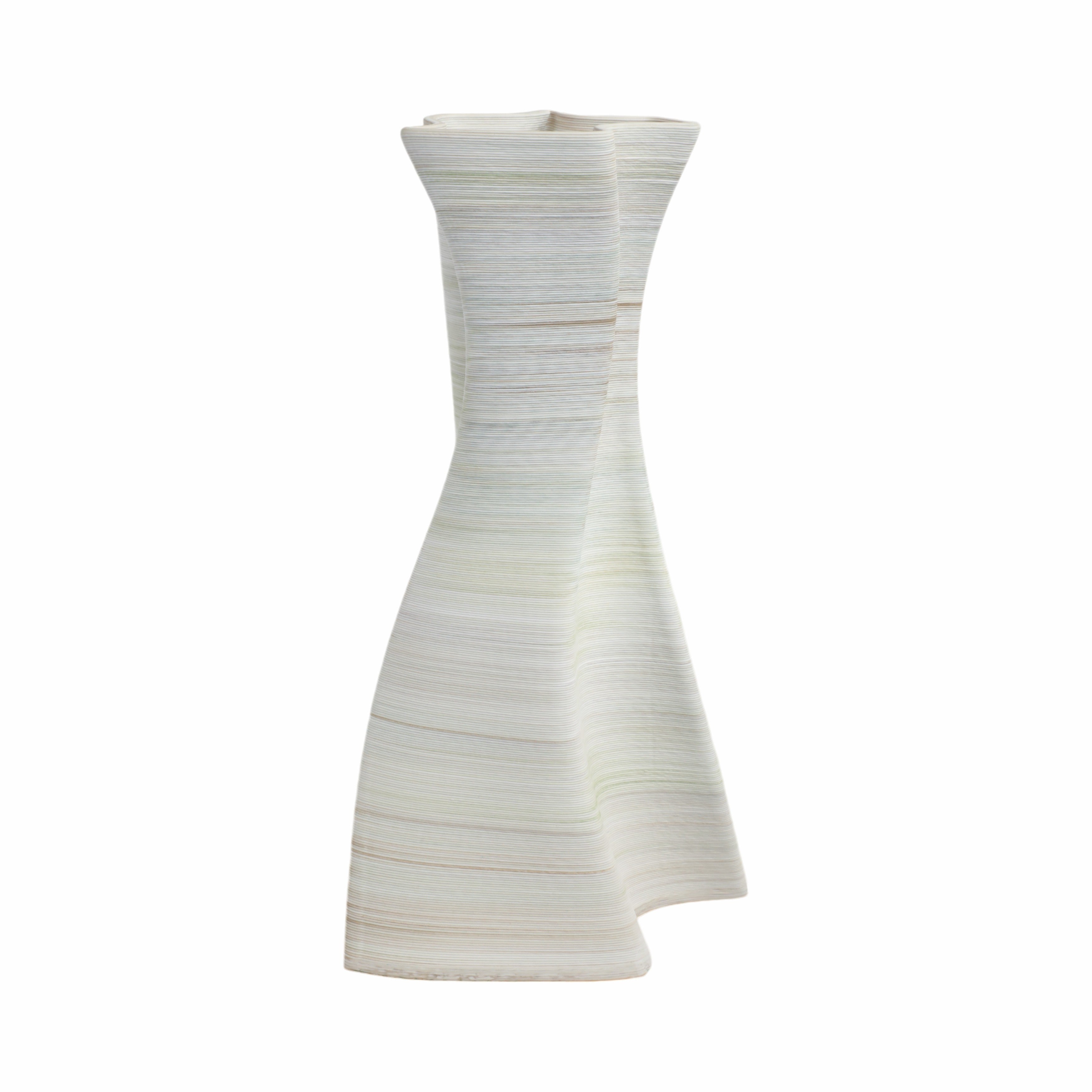 مزهرية من الخزف مطبوعة ثلاثية الأبعاد بشكل الحلزون، متعددة الألوان caracol 3d Printed Porcelain Vase, Multi