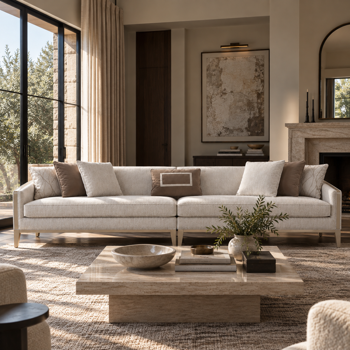 AlReem Mocha Sofa 340cm