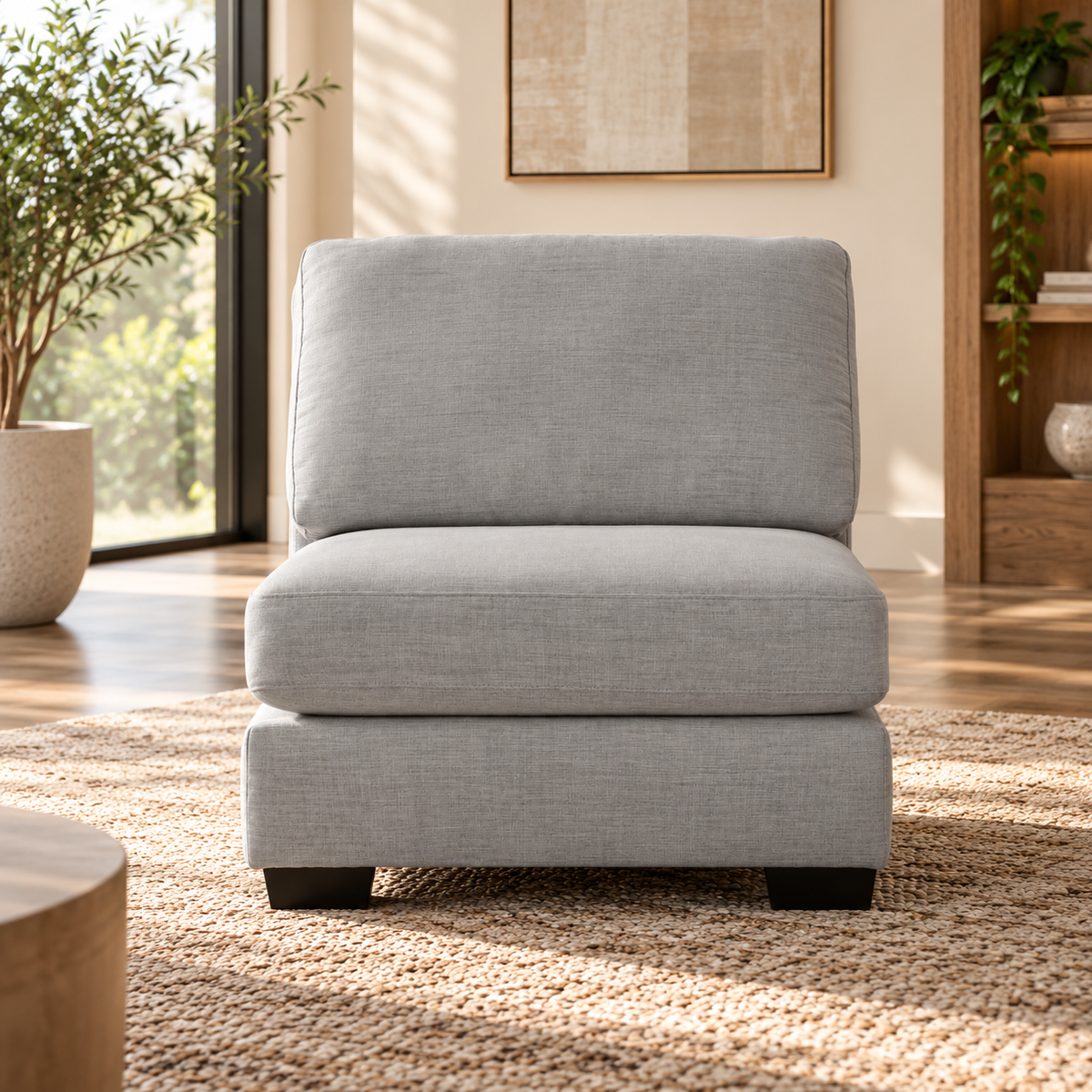 Scott Silver Armless Chair