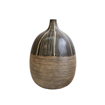 9"H TRIBAL VASE, BROWN - Al Rugaib Furniture