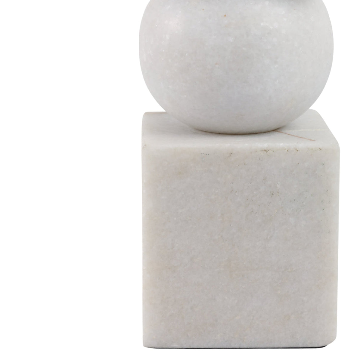 9x3" Chunky Marble Taper Holder, White Candle Holders| Sagebrook Home