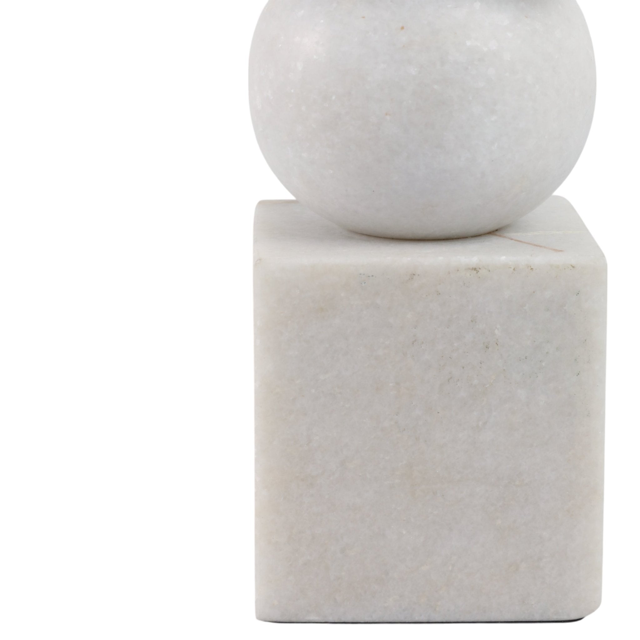 9x3" Chunky Marble Taper Holder, White Candle Holders| Sagebrook Home