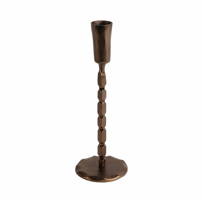 9x3" Forged Cast Iron Taper Holder, Matte Bronze - Al Rugaib Furniture