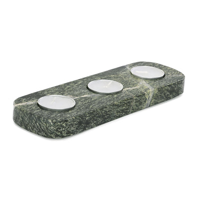 9x3" Marble 3 - tealight Holder, Forest Green - Al Rugaib Furniture