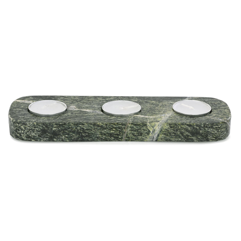 9x3" Marble 3 - tealight Holder, Forest Green - Al Rugaib Furniture