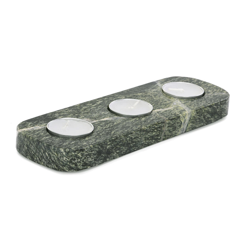 9x3" Marble 3 - tealight Holder, Forest Green - Al Rugaib Furniture
