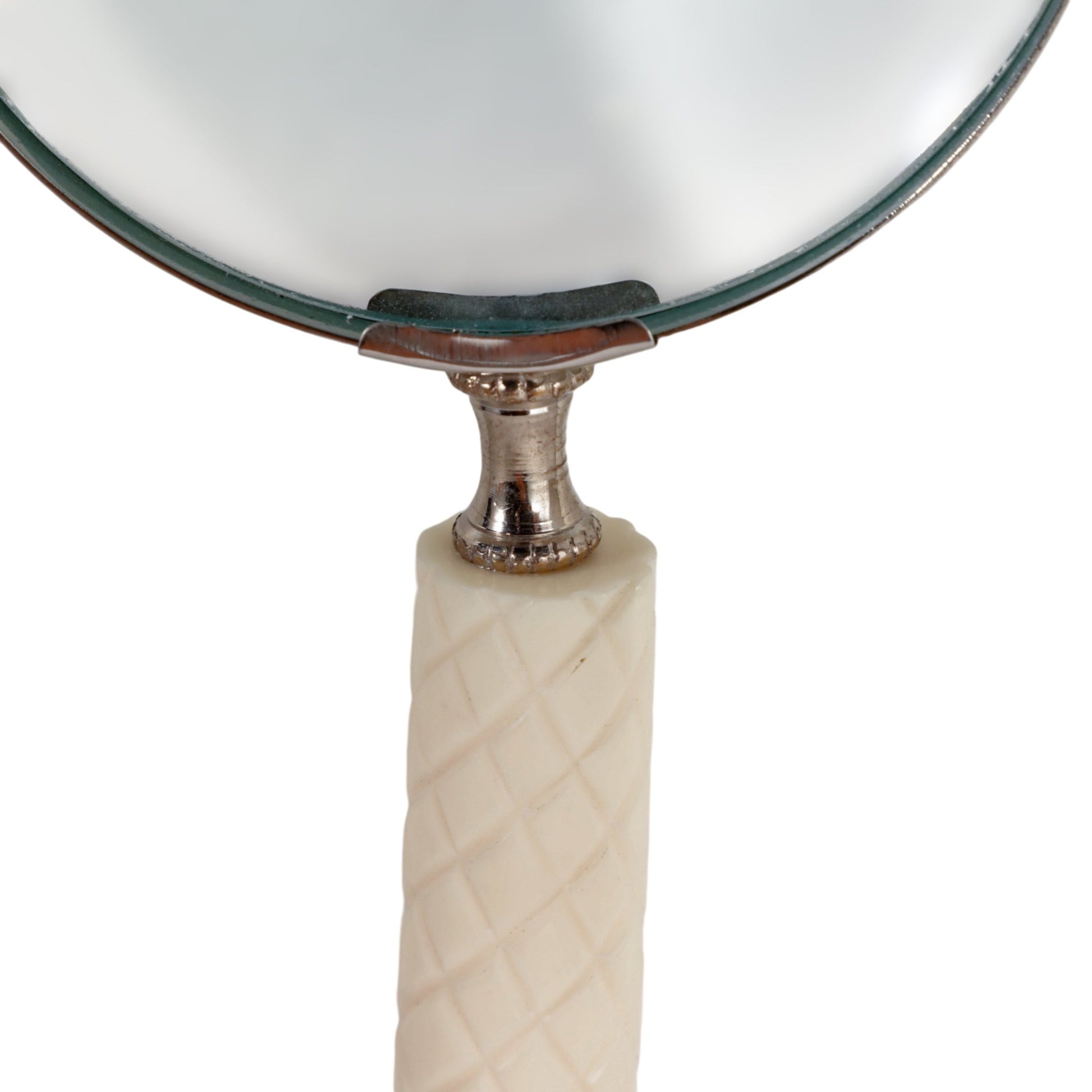 9x4" Diamond Carved Handle Magnifying Glass, Ivory Table Decors| Sagebrook Home