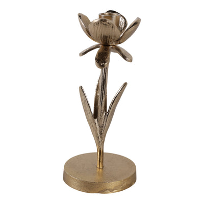 9x4" Flower Bloom Taper Holder, Champagne - Al Rugaib Furniture