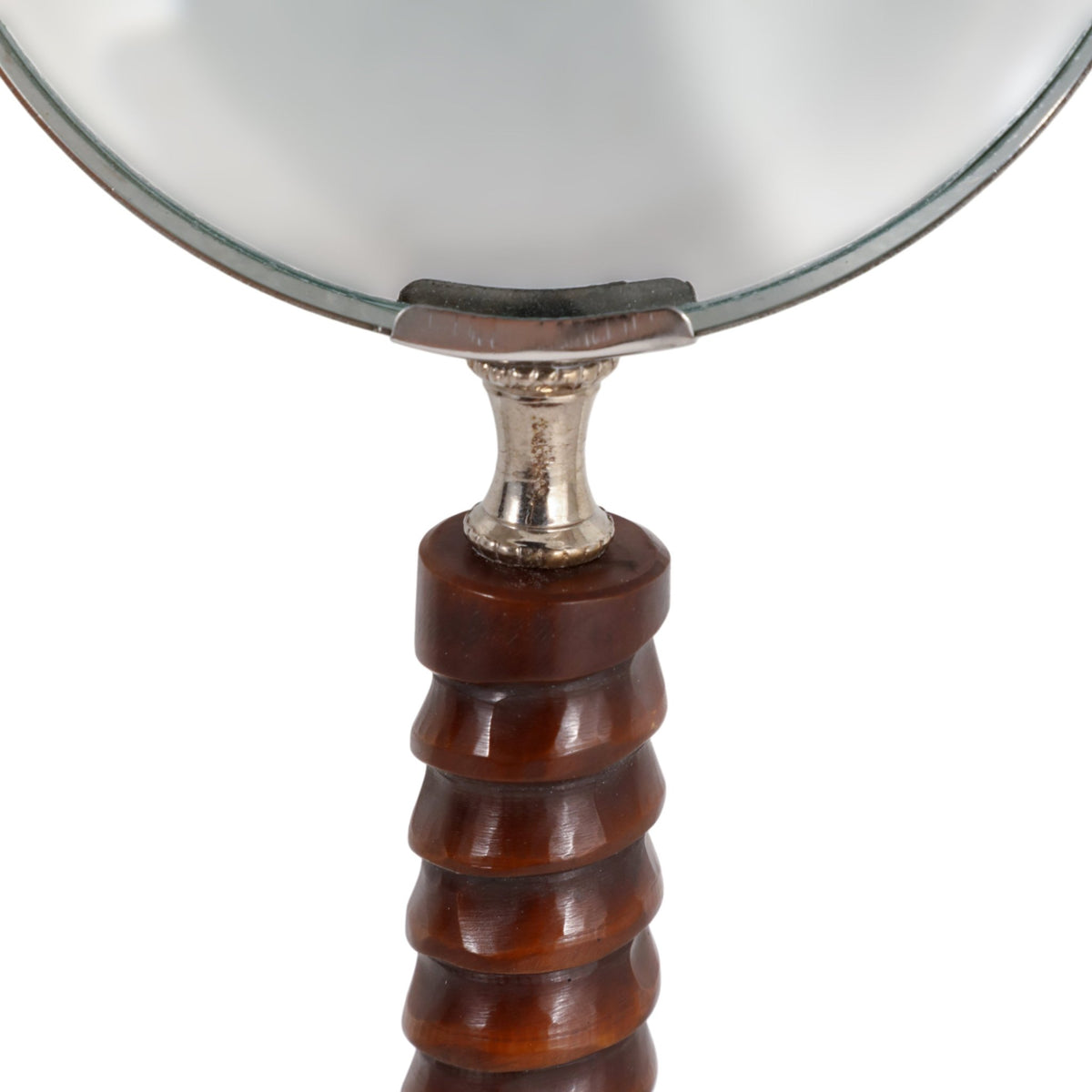 9x4" Ridged Handle Magnifying Glass, Brown Table Decors| Sagebrook Home