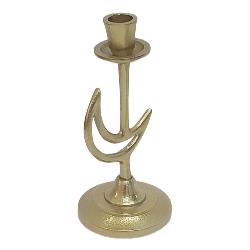 9x5" Crescent Moon Taper Holder, Gold - Al Rugaib Furniture
