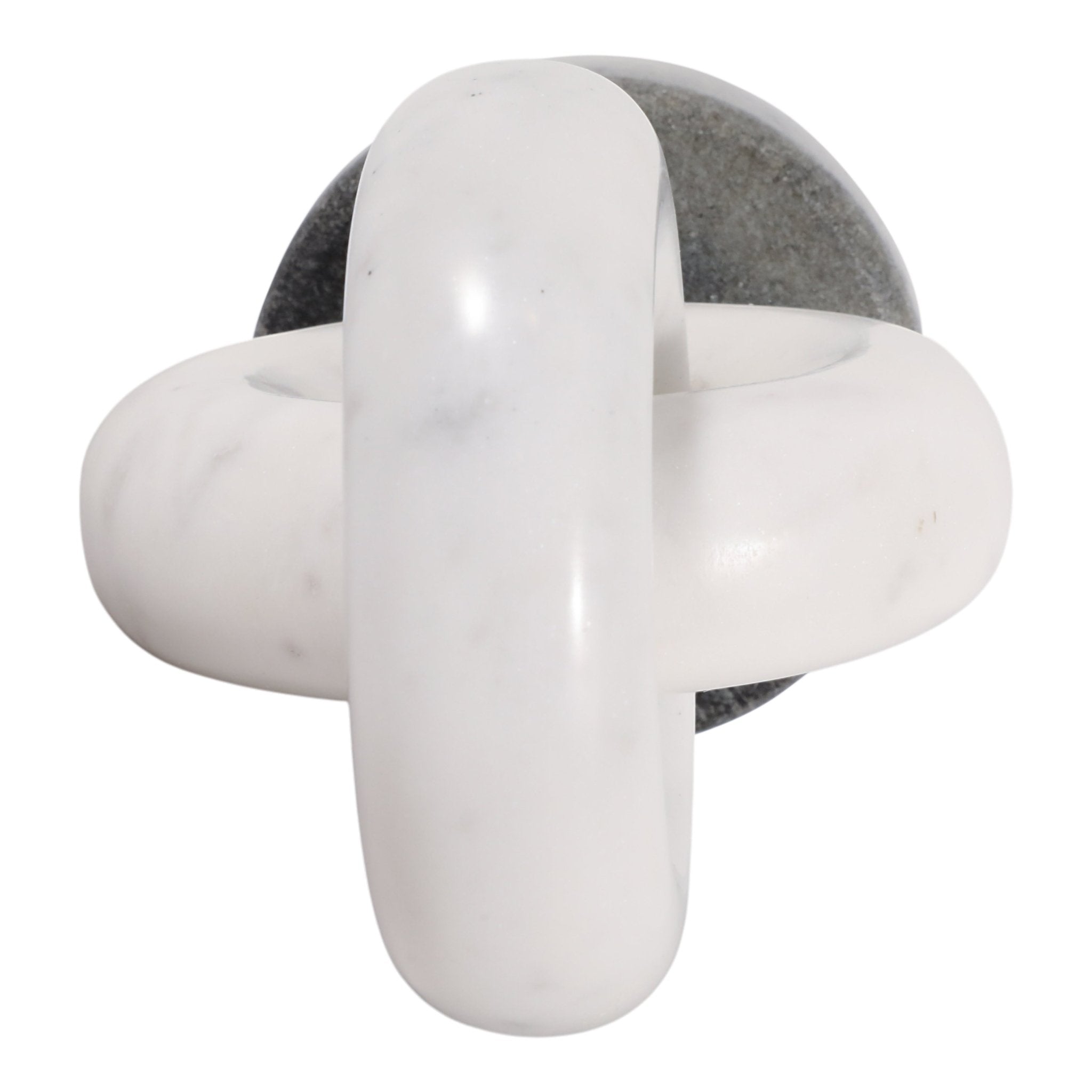 9x5" Marble Link Sculpture, White/gray Table Decors| Sagebrook Home