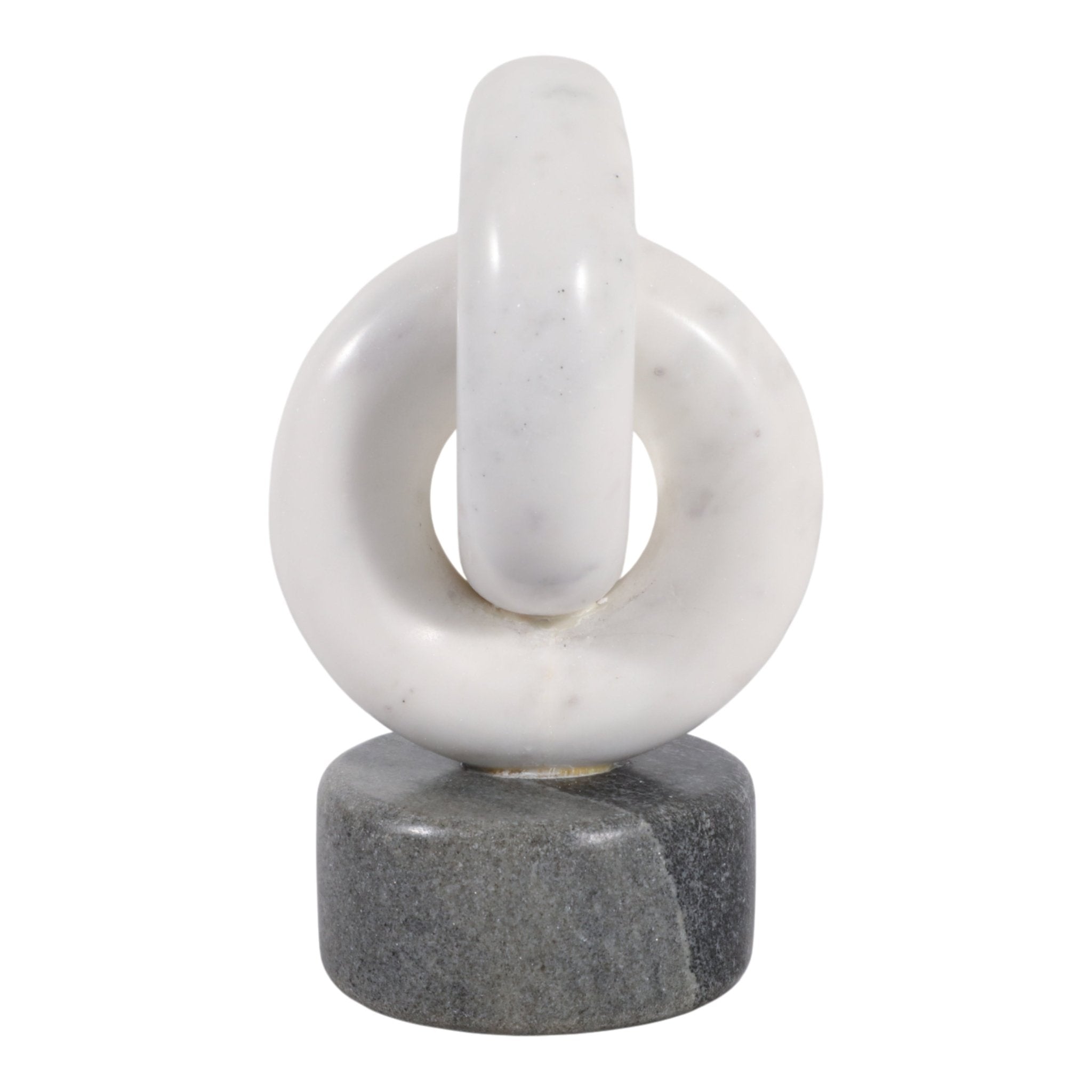 9x5" Marble Link Sculpture, White/gray Table Decors| Sagebrook Home