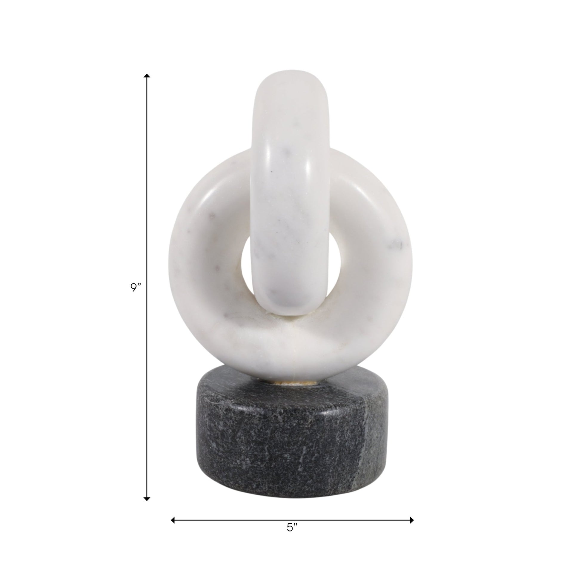 9x5" Marble Link Sculpture, White/gray Table Decors| Sagebrook Home