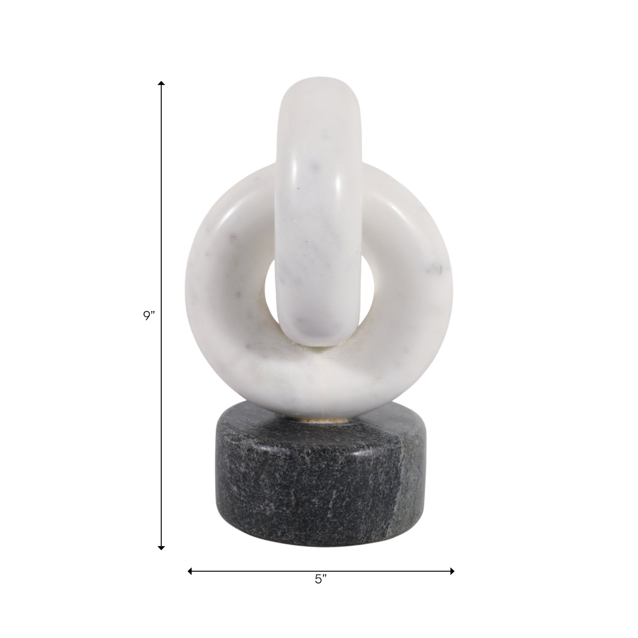 9x5" Marble Link Sculpture, White/gray Table Decors| Sagebrook Home