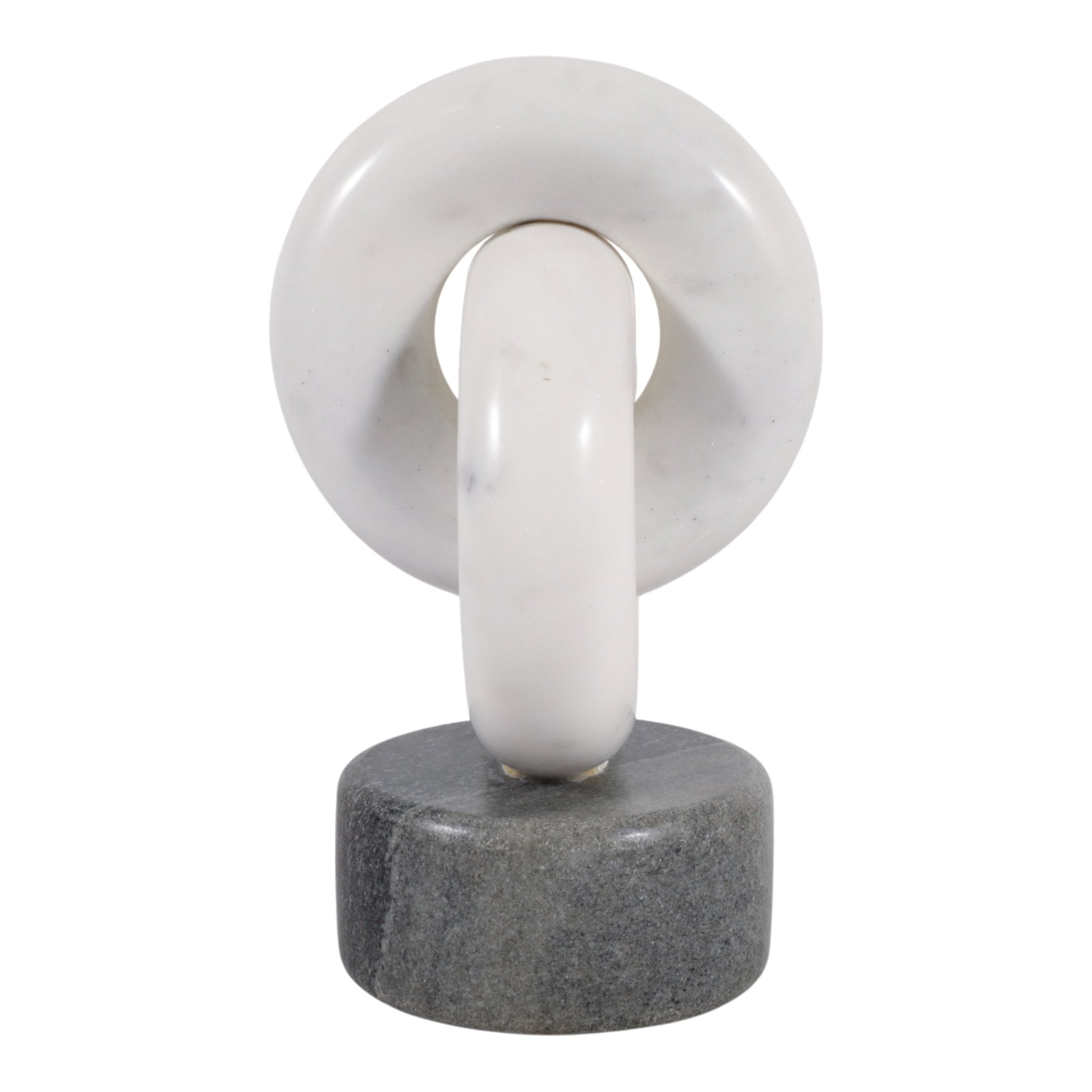 9x5" Marble Link Sculpture, White/gray Table Decors| Sagebrook Home
