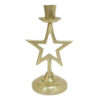 9x5" Star Taper Holder, Gold - Al Rugaib Furniture
