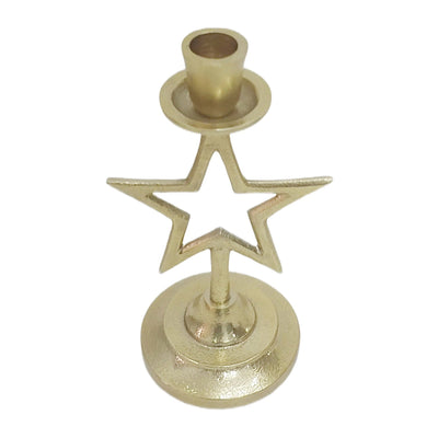 9x5" Star Taper Holder, Gold - Al Rugaib Furniture