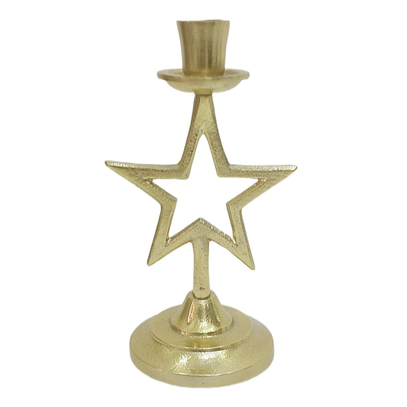 9x5" Star Taper Holder, Gold - Al Rugaib Furniture