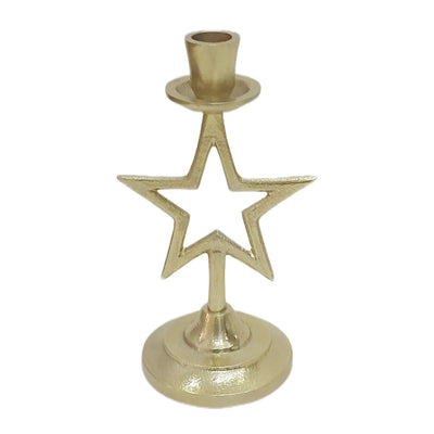 9x5" Star Taper Holder, Gold - Al Rugaib Furniture
