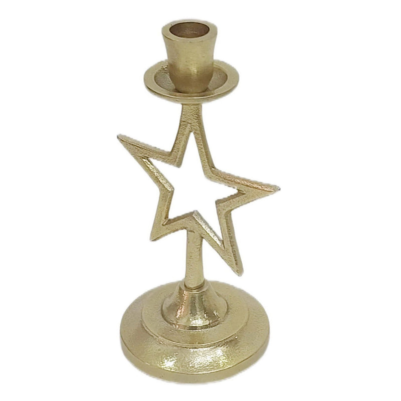 9x5" Star Taper Holder, Gold - Al Rugaib Furniture