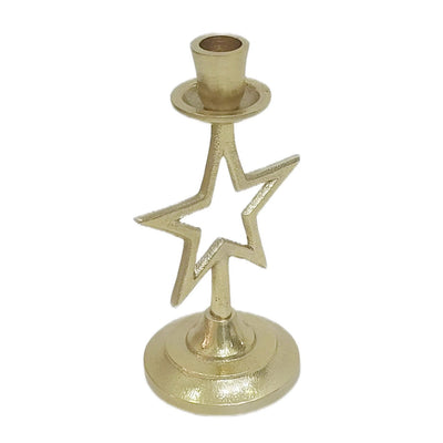 9x5" Star Taper Holder, Gold - Al Rugaib Furniture