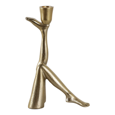 9x6" Leg Up Taper Holder, Gold - Al Rugaib Furniture