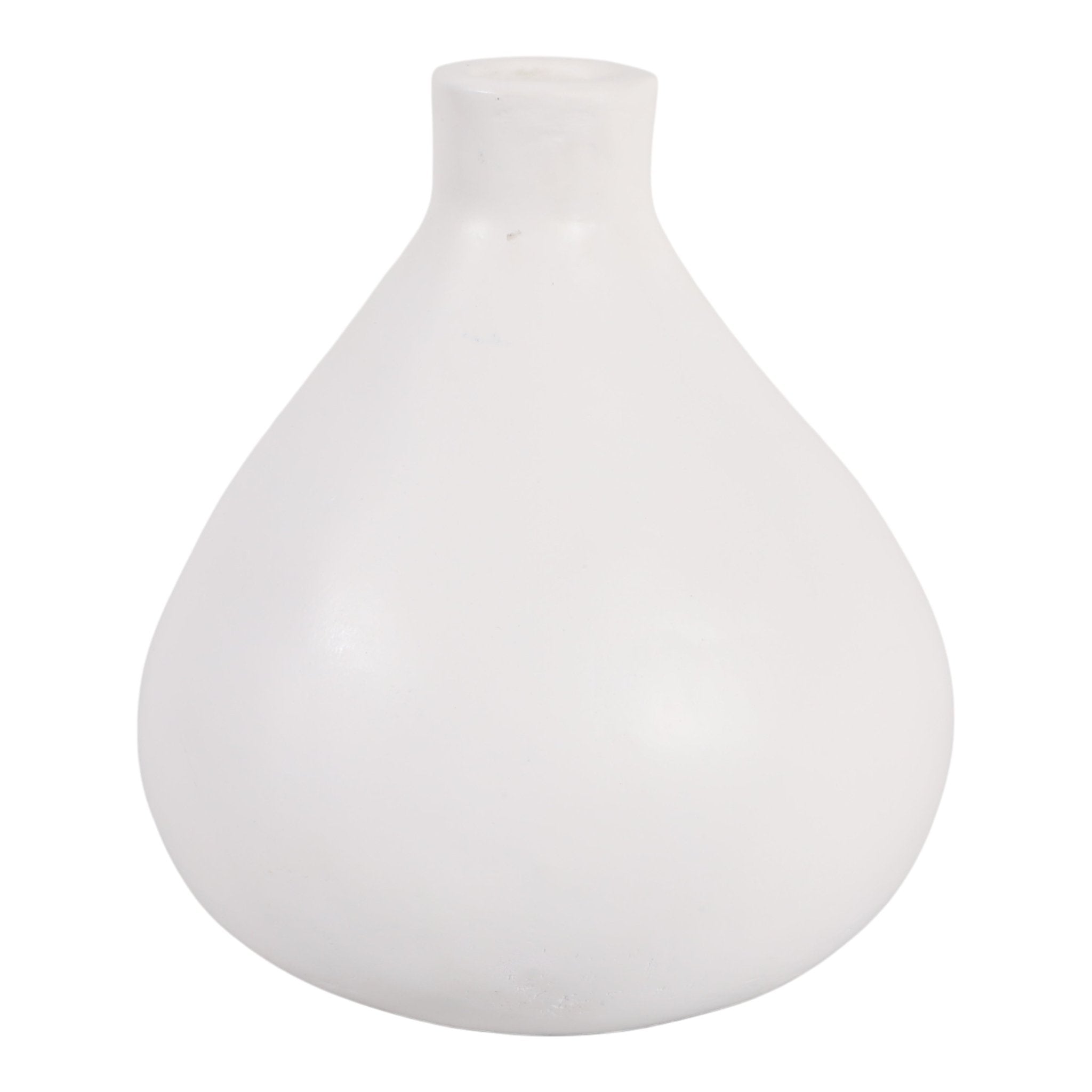 9x8" Rounded Terracotta Vase, White Vases and Jars| Sagebrook Home