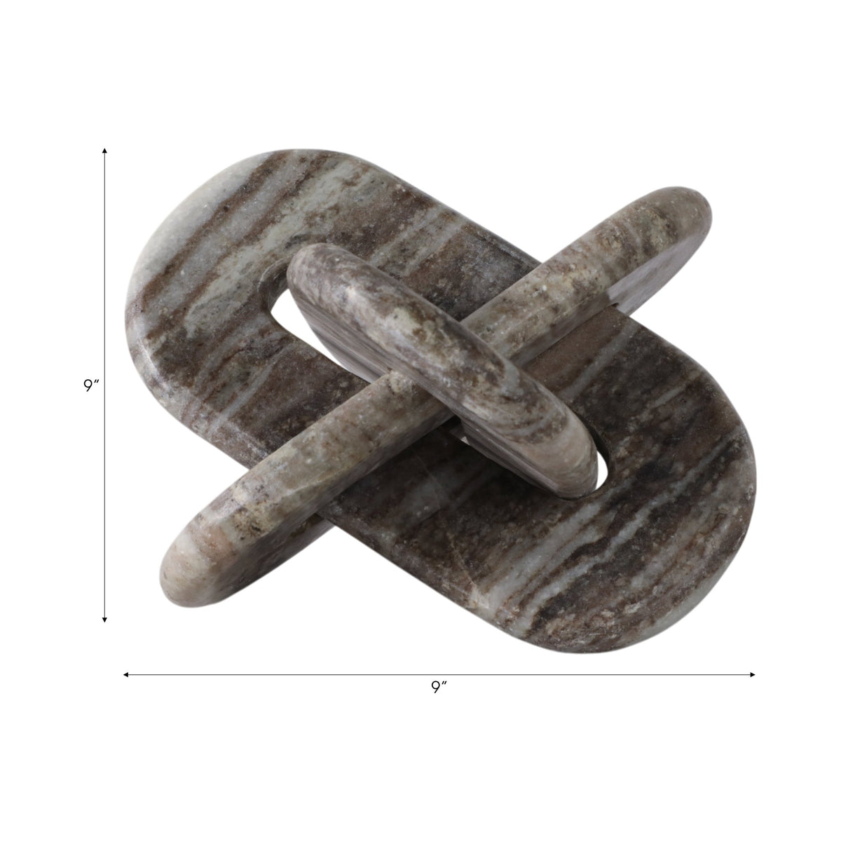 9X9" ROUNDED MARBLE KNOT, GREY Table Decors| Sagebrook Home