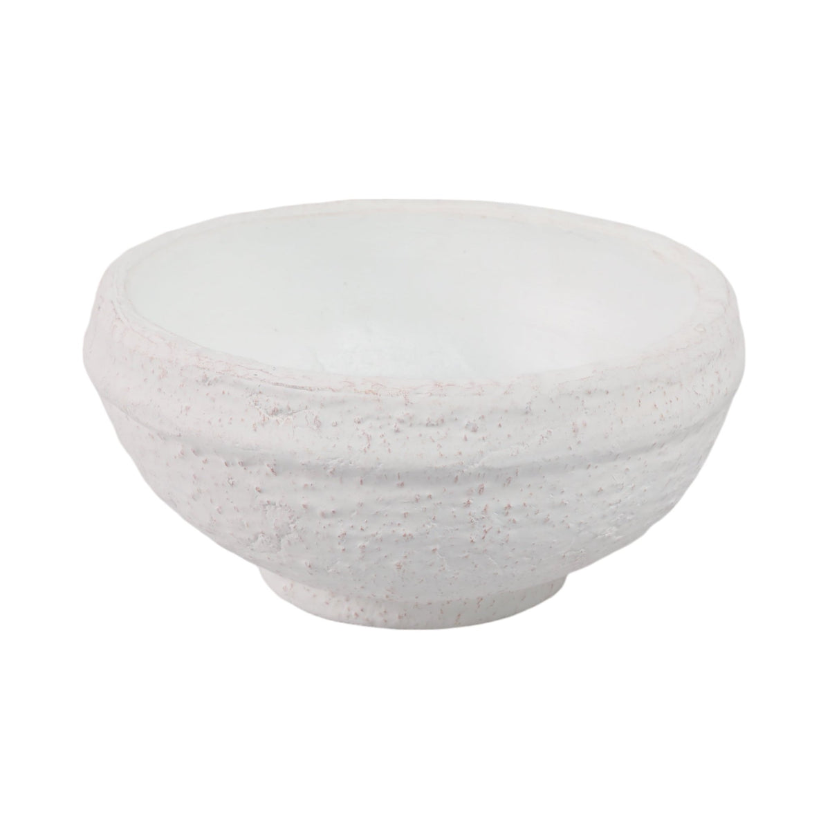 9x9" Textured Terracotta Bowl, White Table Decors| Sagebrook Home
