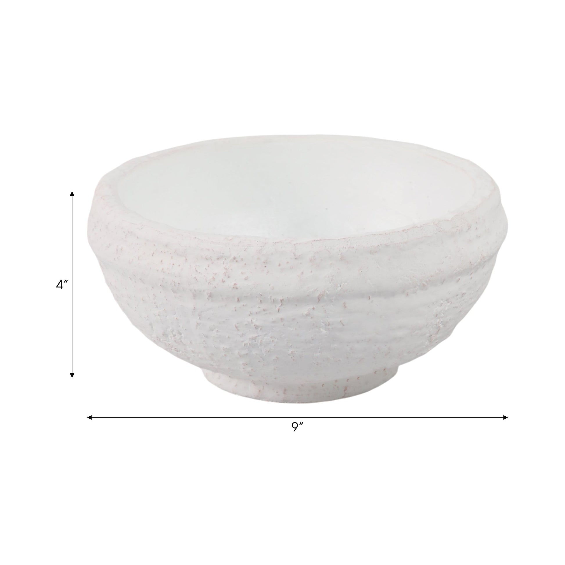 9x9" Textured Terracotta Bowl, White Table Decors| Sagebrook Home