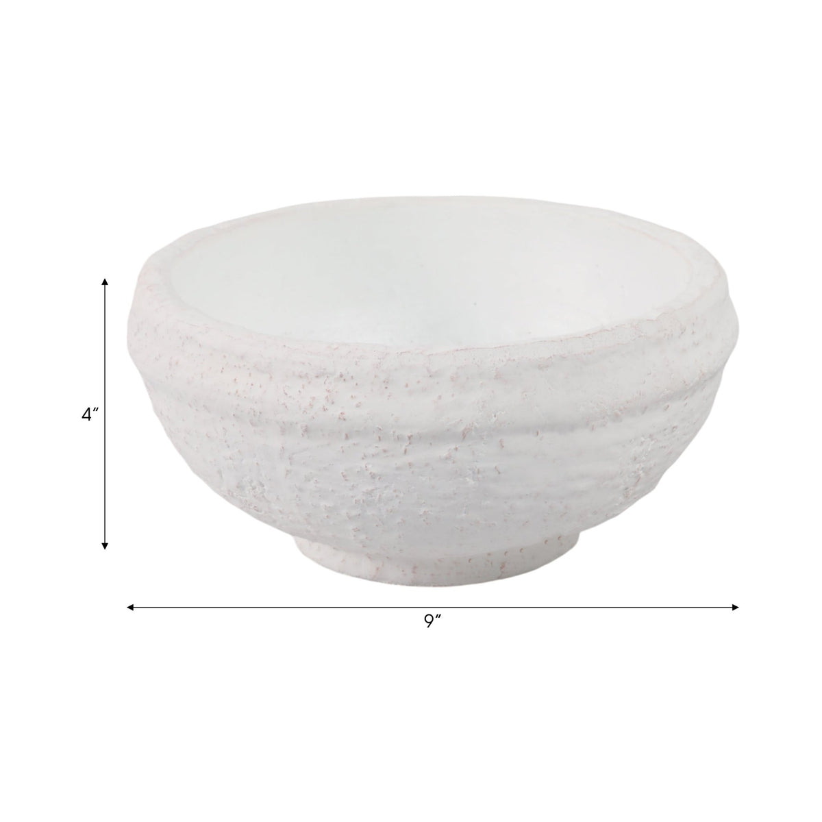 9x9" Textured Terracotta Bowl, White Table Decors| Sagebrook Home