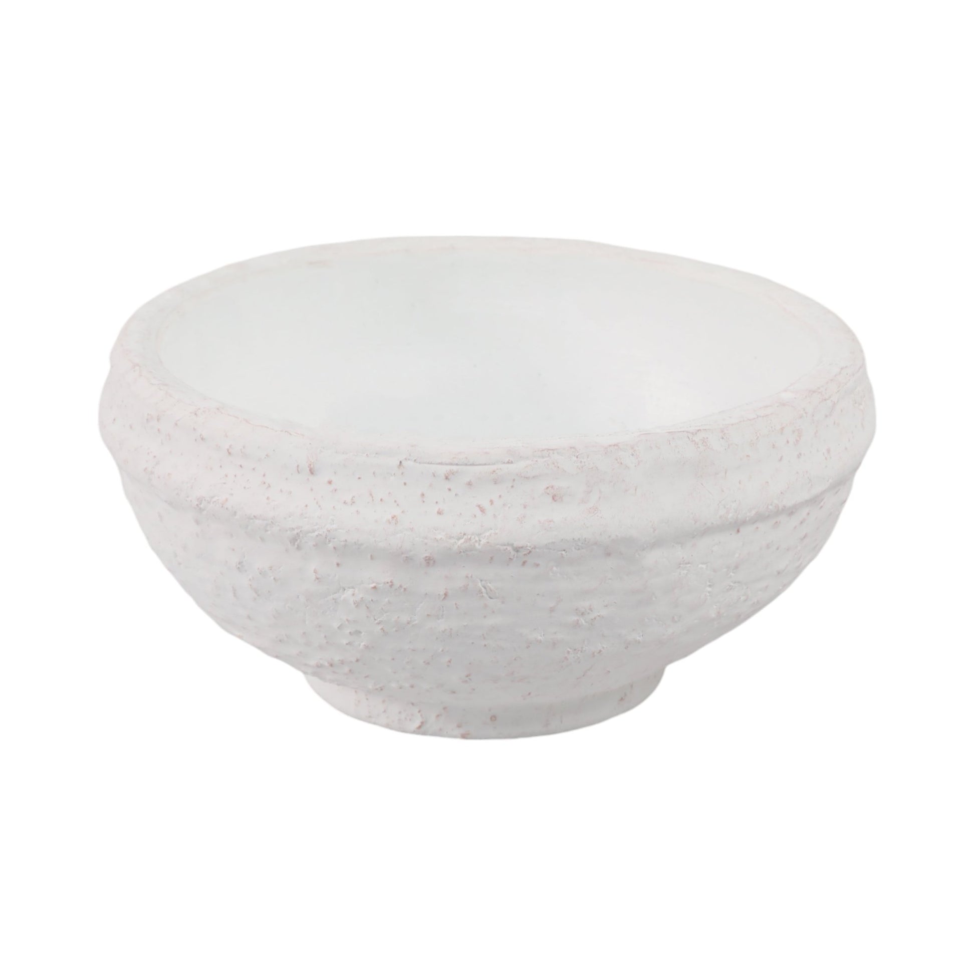 9x9" Textured Terracotta Bowl, White Table Decors| Sagebrook Home