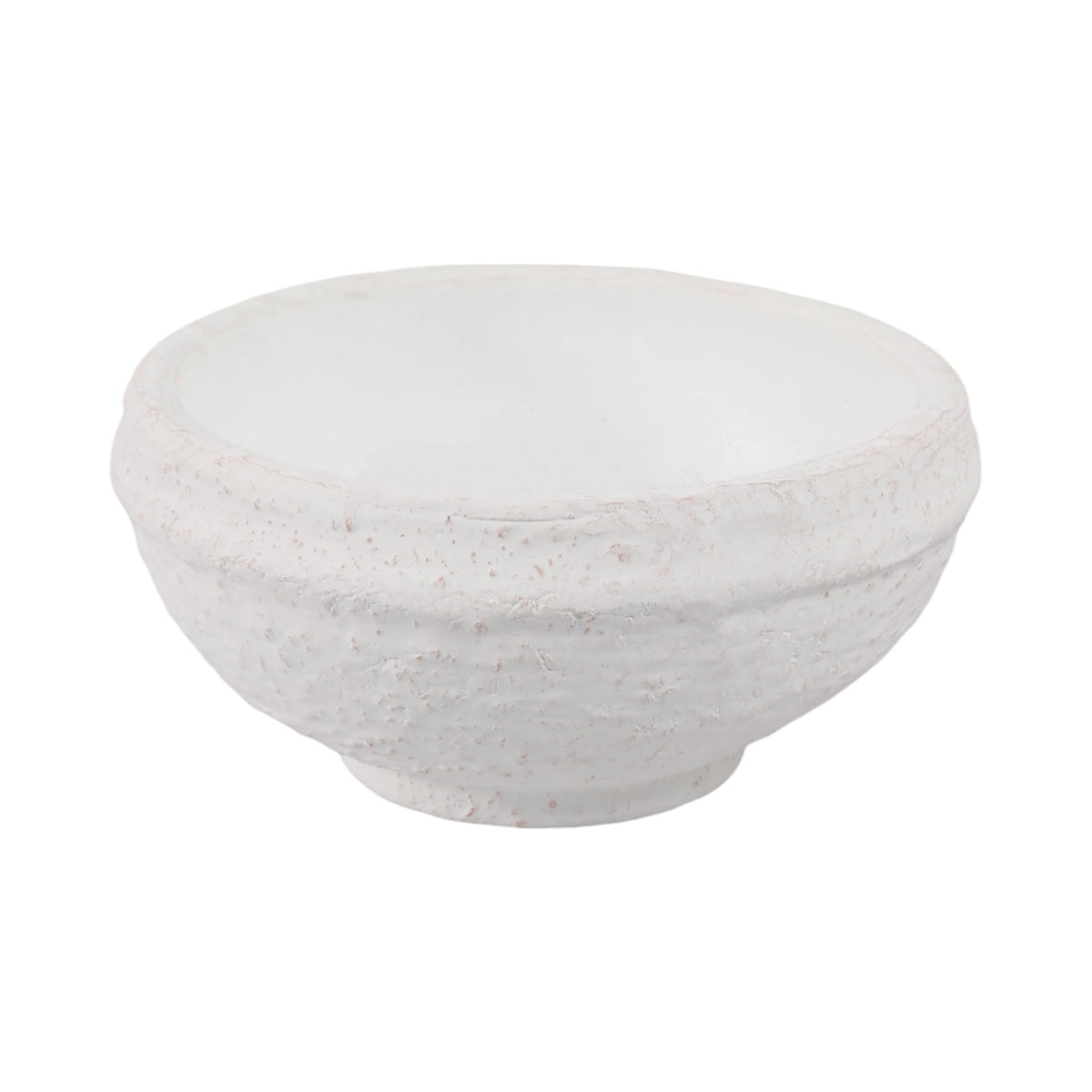 9x9" Textured Terracotta Bowl, White Table Decors| Sagebrook Home