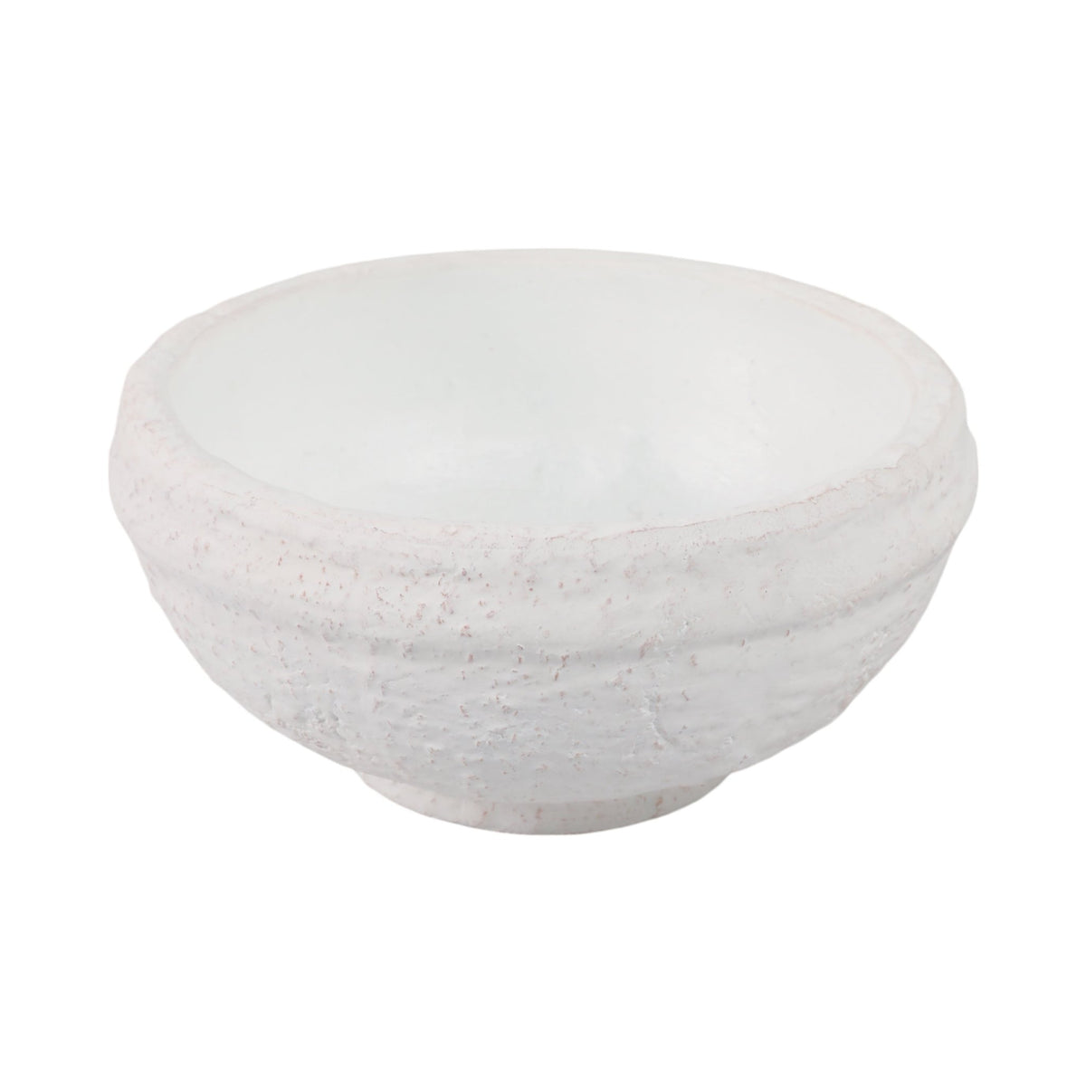 9x9" Textured Terracotta Bowl, White Table Decors| Sagebrook Home