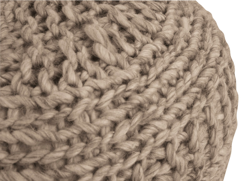 بوف منسوج دائري بلون البيج