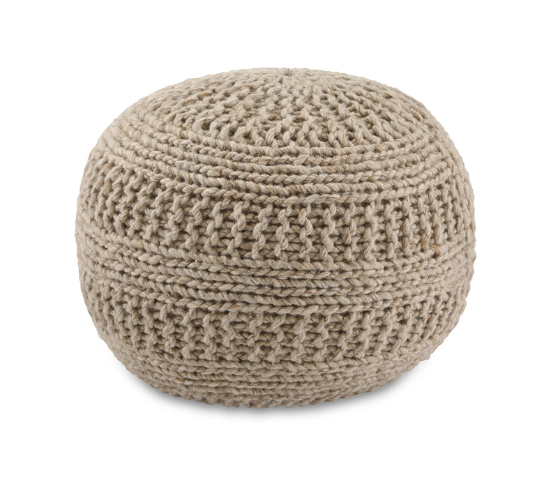 بوف منسوج دائري بلون البيج