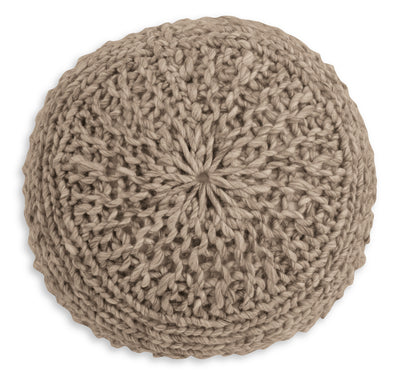 بوف منسوج دائري بلون البيج