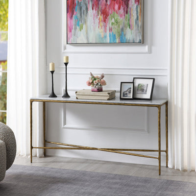 Console Table with Marble Top