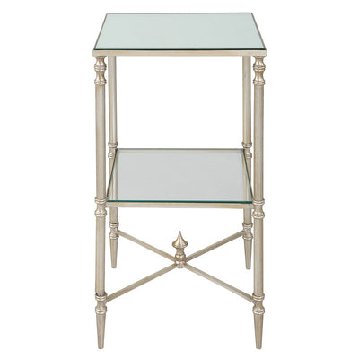 Henzler 33 W x 63 H x 33 D Silver Square Accent Table with Mirror Top