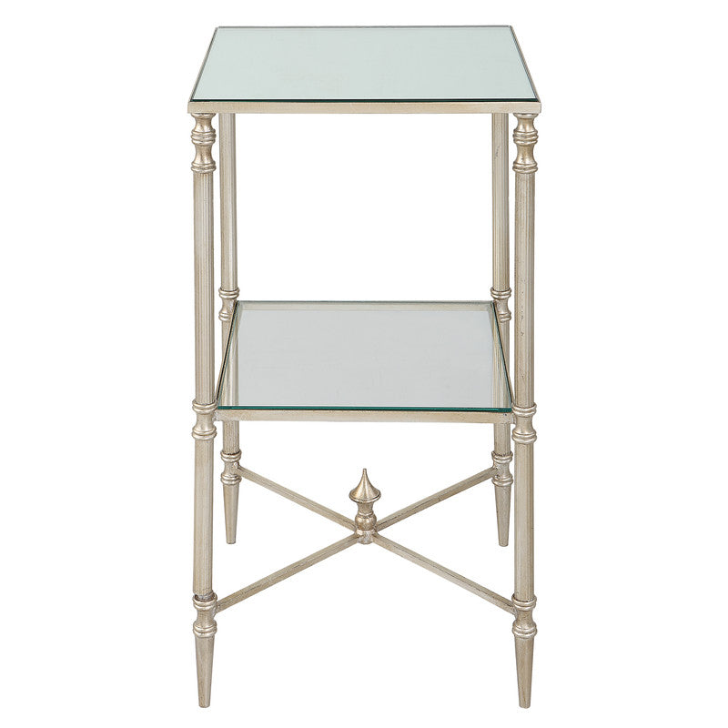 Henzler 33 W x 63 H x 33 D Silver Square Accent Table with Mirror Top