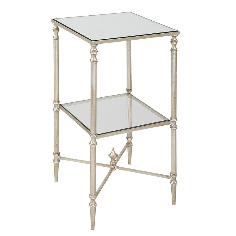 Henzler 33 W x 63 H x 33 D Silver Square Accent Table with Mirror Top