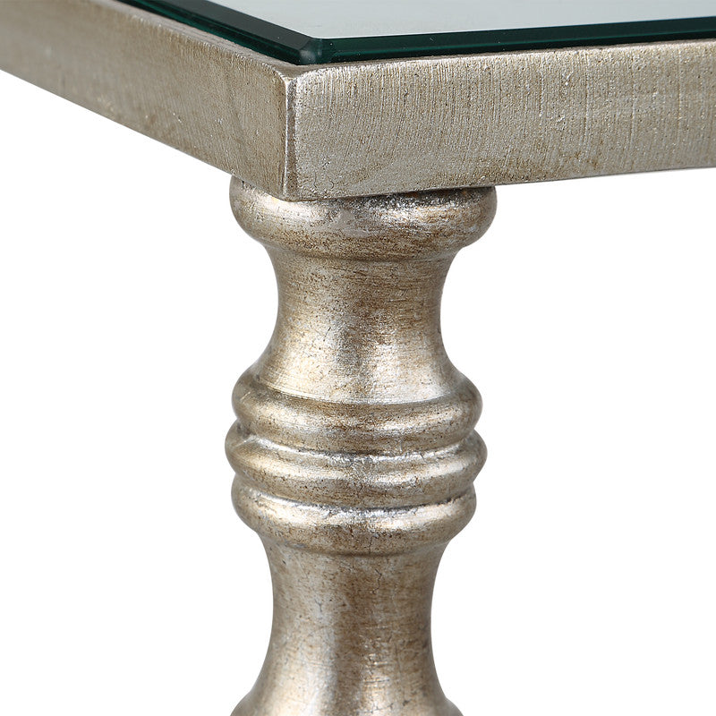 Henzler 33 W x 63 H x 33 D Silver Square Accent Table with Mirror Top