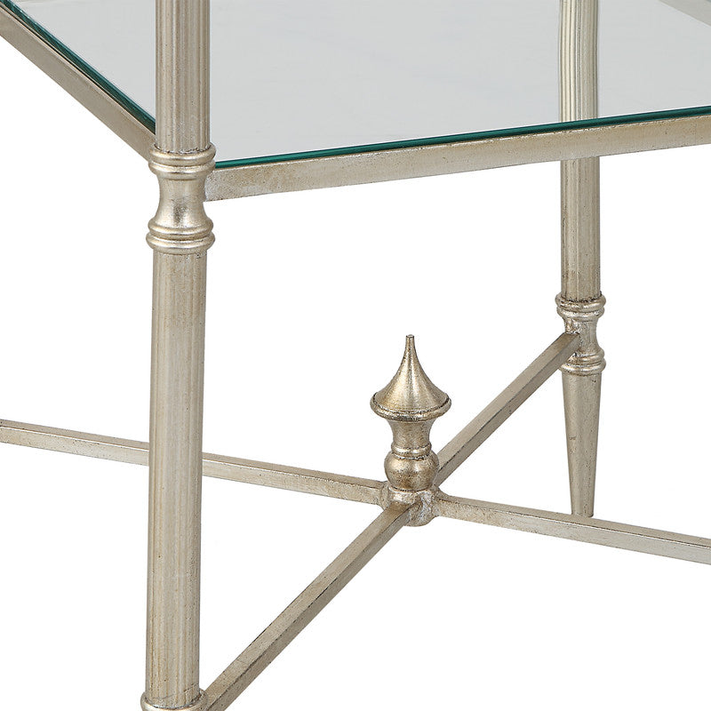 Henzler 33 W x 63 H x 33 D Silver Square Accent Table with Mirror Top
