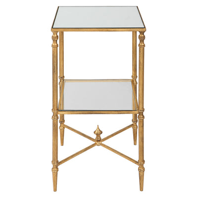 Henzler 33 W x 63 H x 33 D Silver Square Accent Table with Mirror Top