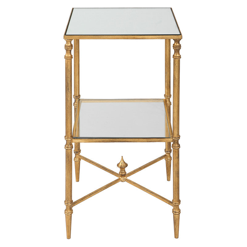 Henzler 33 W x 63 H x 33 D Silver Square Accent Table with Mirror Top