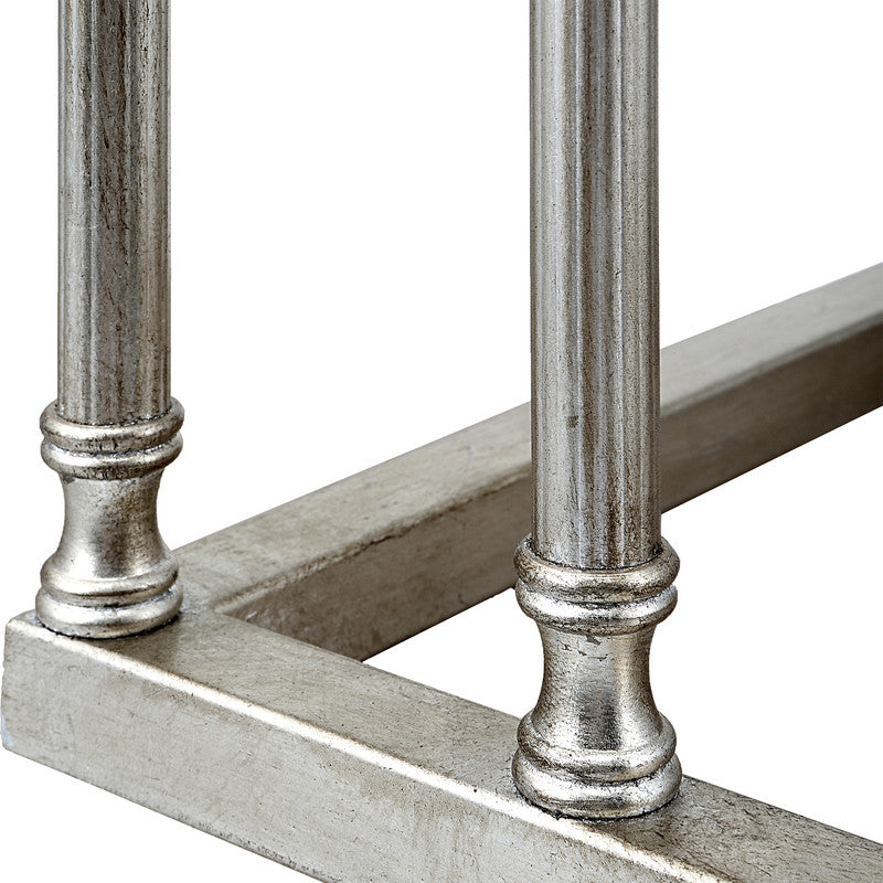 Henzler 30 W x 63 H x 33 D Silver Rectangle C Table with Mirror Top