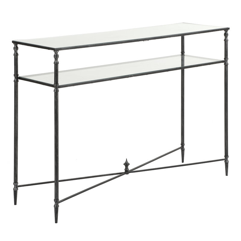 Henzler 114 W x 83 H x 35 D Black Rectangle Console Table with Mirror Top