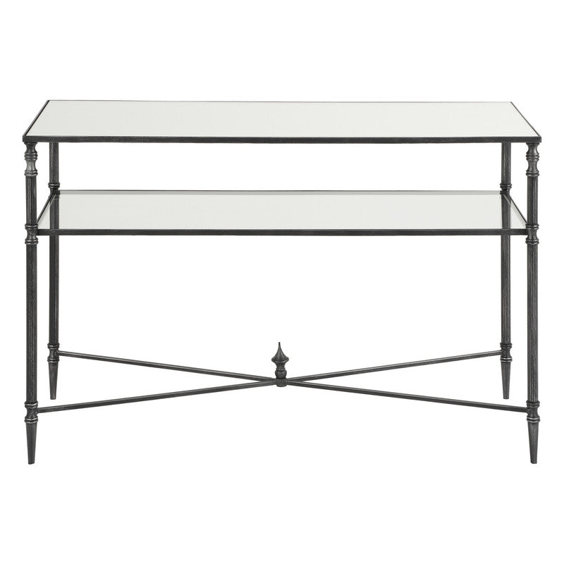 Henzler 91 W x 60 H x 35 D Black Rectangle Accent Table with Mirror Top